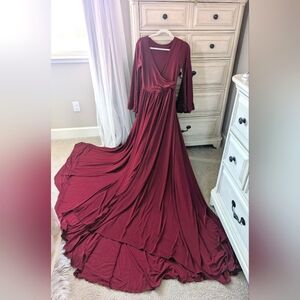 Burgundy Maternity Dress